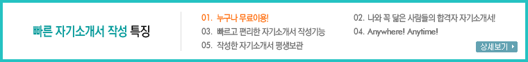 빠른 자기소개서 작성 특징